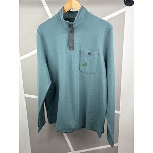 NWT LL Bean Bold Coast Pullover Men’s Large Regular Storm Teal Snap 523182